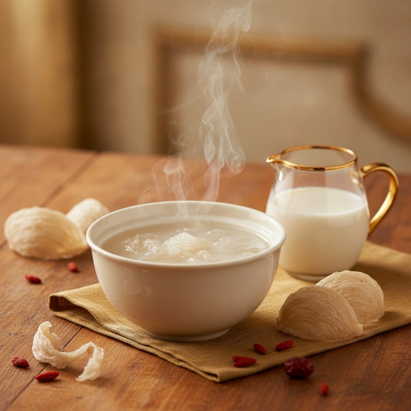 birds nest with fresh milk
