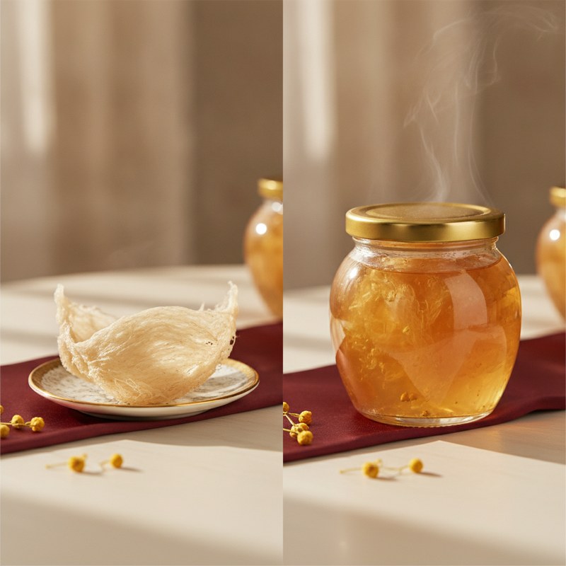 fresh stewed vs dried birds nest